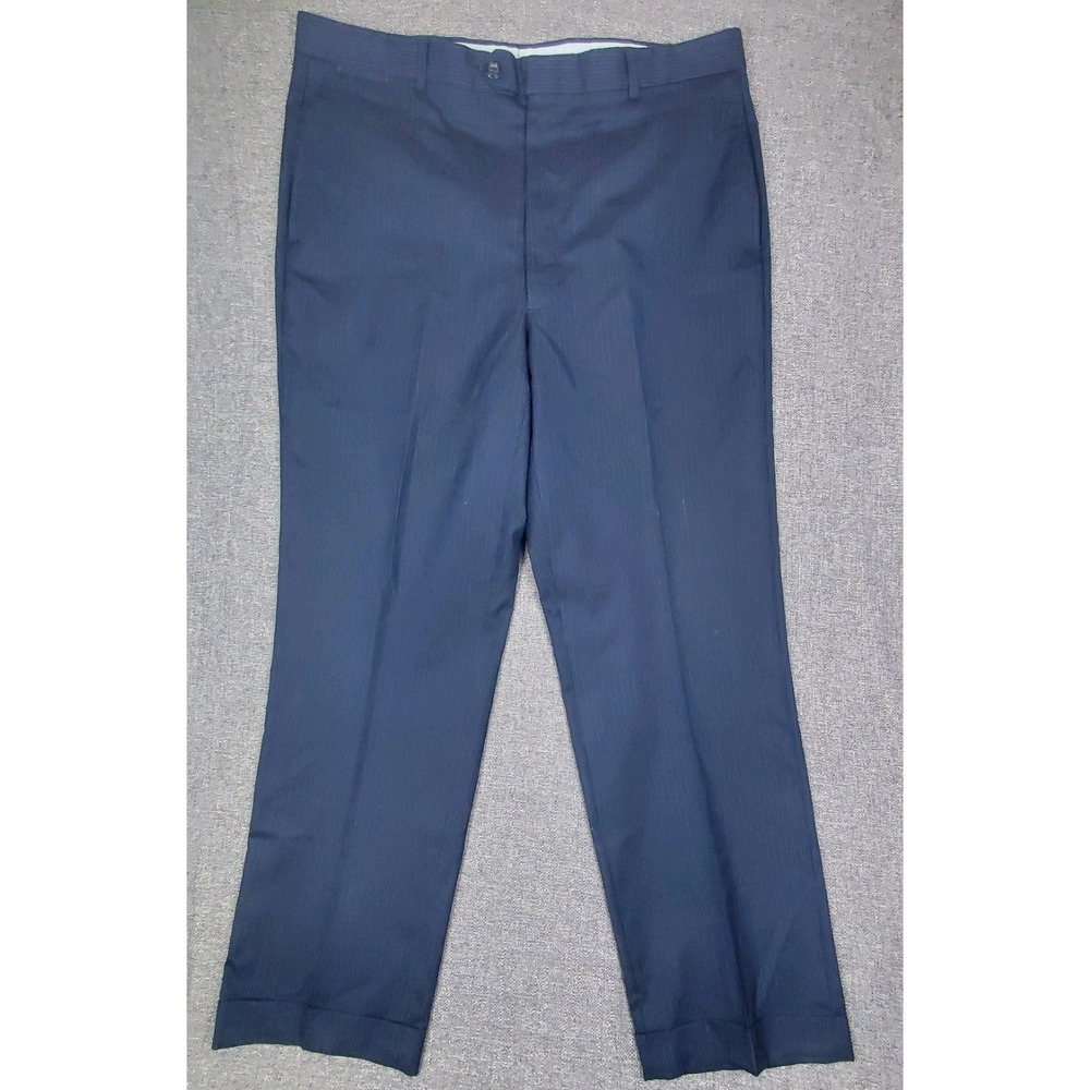 Tommy Hilfiger Pin Striped Dress Pants 44L W 38 Blue Mens